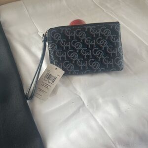 Coach Women NWT Corner Zip Wristlet COACH Monogram Navy/Multi Color